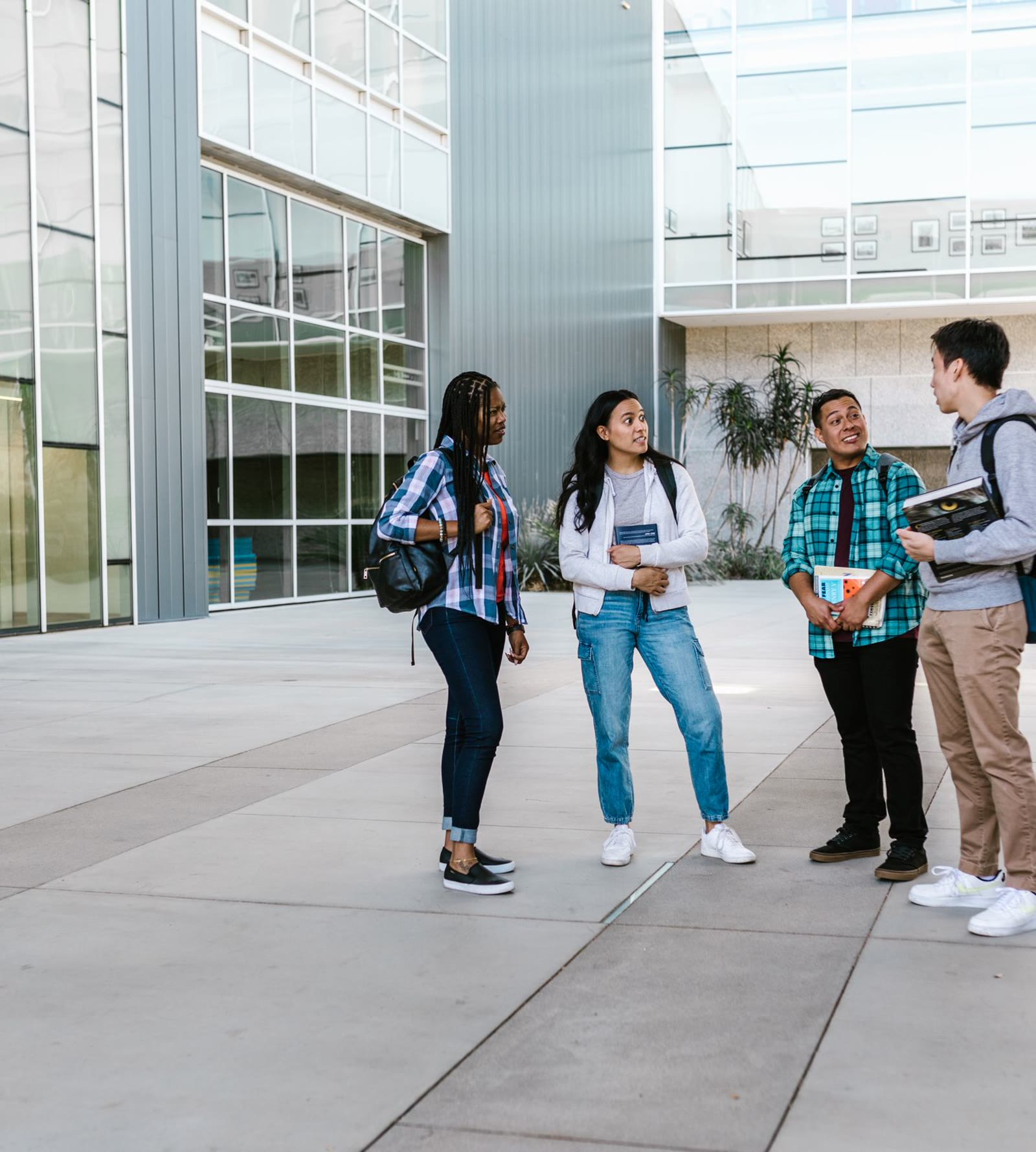 Students across a campus