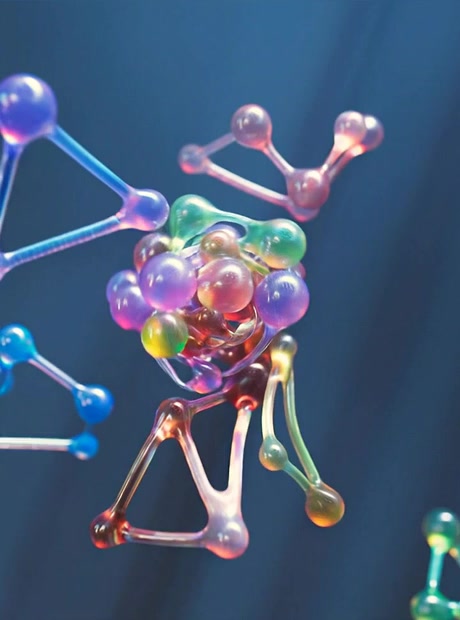 Abstract generative render — molecular node structure